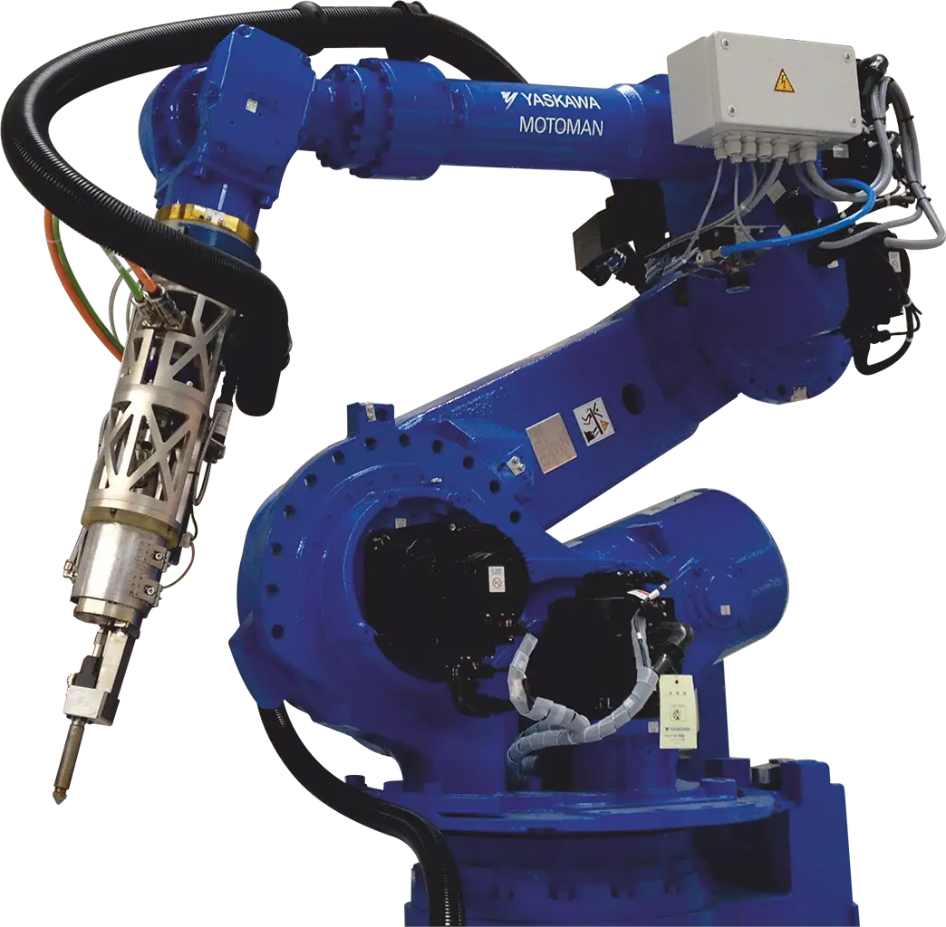 Robot with PowerFoam® technology for efficient foaming of hot melt adhesives.